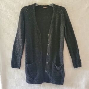 J McLaughlin Cardigan Duster‎ Sweater Superwash Wool Blend Womens Small Black